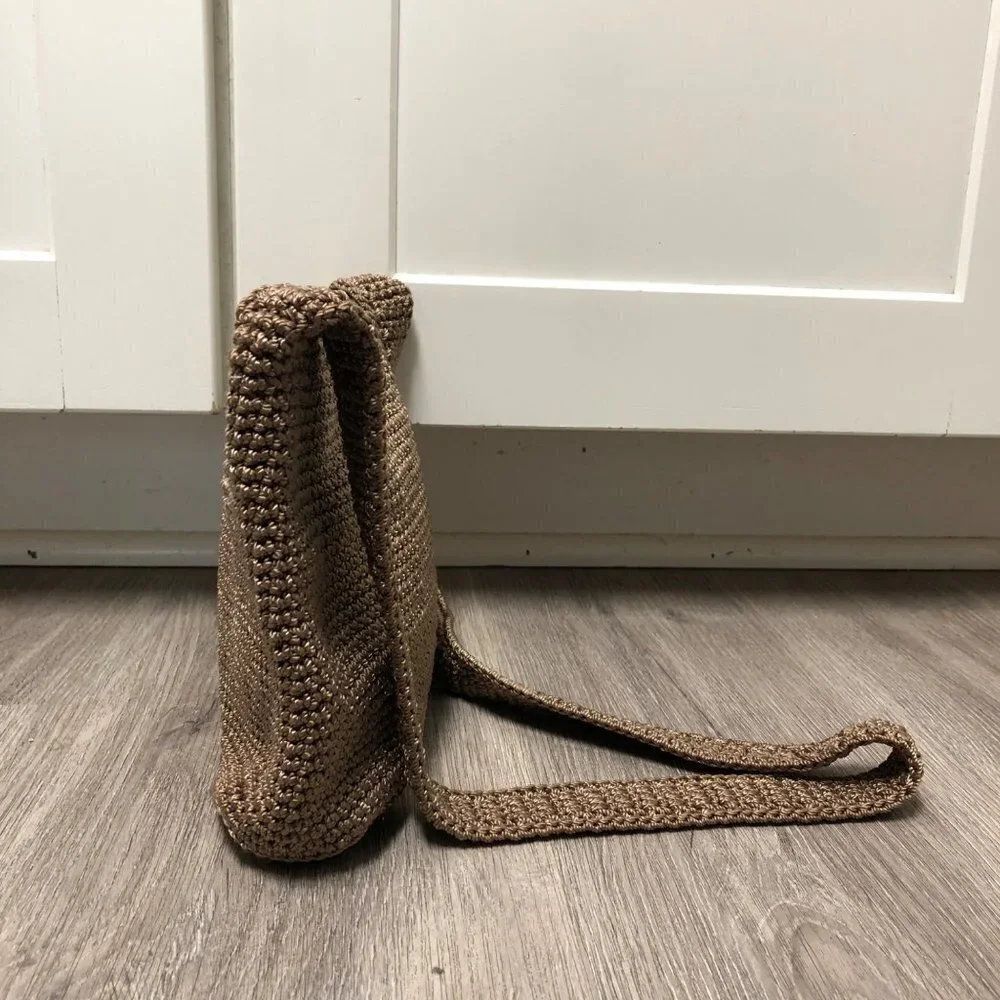 The Sak Knit Crossbody Purse Fabiana Bag Neutral Ton Taupe Tan Chunky Knit Beige